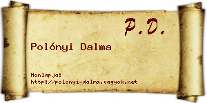 Polónyi Dalma névjegykártya